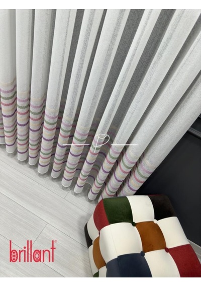 Tül Perde Çocuk Odası Tül Perdesi Colorful Gökkuşağı Desen 001