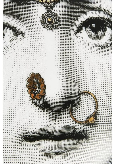 Fornasetti Tema E Variazioni N.228 Yuvarlak Mücevher Kutusu Saklama Kutusu Siyah-beyaz