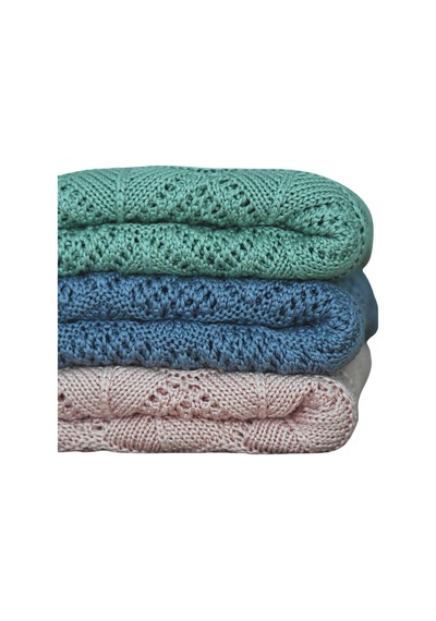 Mummy's Baby Tencel Örgü Dantel Desen Bebek Battaniyesi 80 100 Pembe