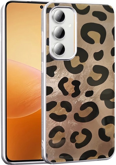 Galaxy Uyumlu A25 Kılıf Desenli Zore Mep Kapak Gold Leopar