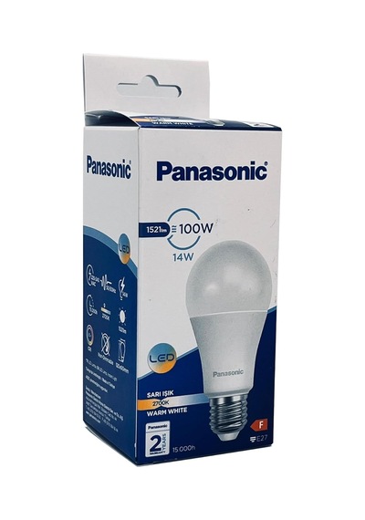 Panasonıc Led E27 14w 1521lm 2700k Lamba Sarı Işık Sku: Smg8690010220561 Açık Kahverengi