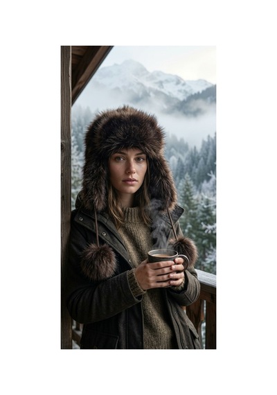Emybox Rus Şapkası Kadın Ushanka Kürk Kalpak - Soğuk Geçirmez Kulaklı Ponponlu Kışlık Şapka Kahverengi