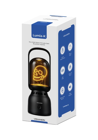Venandin Z15-k Lumia-k Bluetooth Hoparlörlü Led Gece Lambası 5w, 1800k Sıcak Işık, 160 Lümen, Tws - Siyah