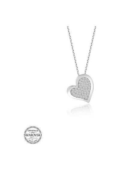 Swarovski Taşlı Gümüş Kalp Kadın Kolye (551180807)