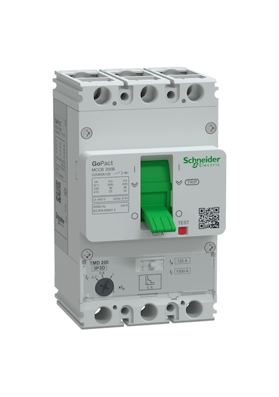 Schneider Electric Gopact Mccb G20B3A50 125A 25Ka Ayar Sahalı Şalter (200B, 3P3D)