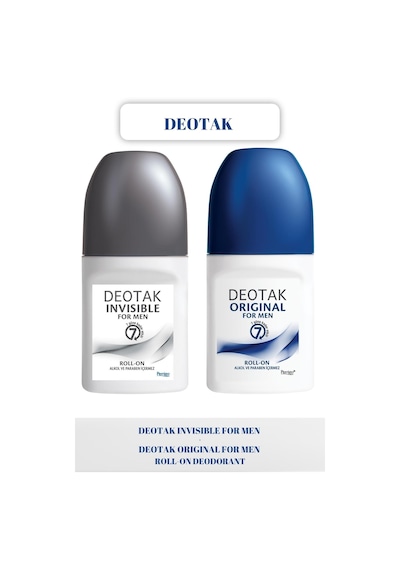 Deotak Invisible + Original Erkek Roll-On Deodorant 2 x 35 ML