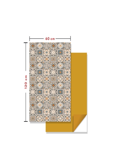 Kendinden Yapışkanlı Fayans Kaplama Pvc Karo Apricot Desen 60x120 Cm 1 Adet 0,72 M2