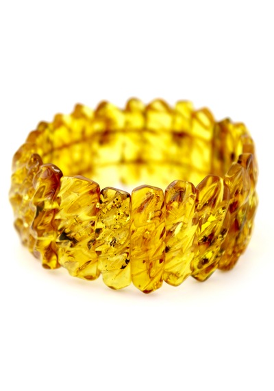 Kehribar Bileklik Fosilli Roleks Tasarım Ambergold Blk23-145 Çok Renkli