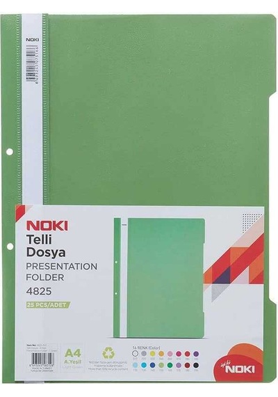 Noki Telli Dosya Xl 25'li Paket Açık Yeşil