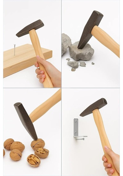 Proalet Döküm Çekiç, 500 Gram, Dayanıklı Başlık, Ergonomik Ahşap Saplı, Boyalı, Çivileme İçin Uygun, Ev, Atölye Ve Şantiye Kullanımına Uygun, Tesviyec