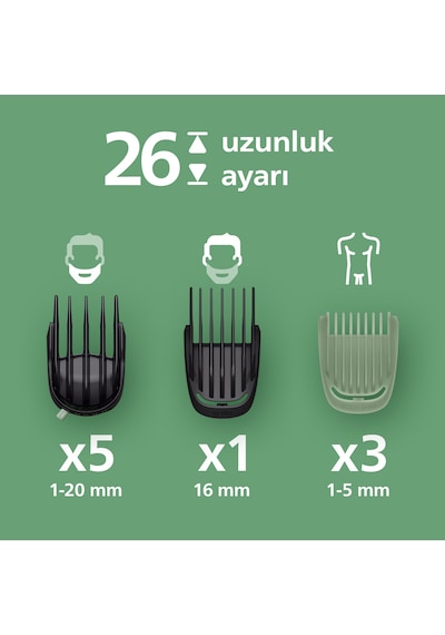 Philips 16'sı 1 Arada Erkek Bakım Seti MG9532/15-yüz/saç/vücut (ISLAK/KURU KULLANIM)