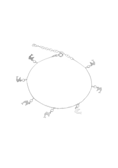 Brezza Lusso Jewelry Yunus Balığı Figürlü Taşlı Gümüş Kadın Ayak Halhal Gümüş