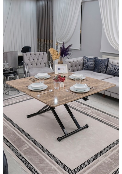 Home Üst Tabla Mdf Antiklayt Oval Köşe Alt Ayak Siyah