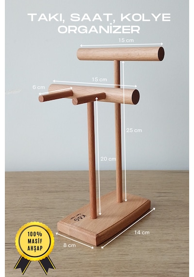 Takı Organizer Ahşap Takı Askısı 25 Cm Takı Standı Yüzük Kolye Askısı Takı Ve Aksesuar Düzenleyici