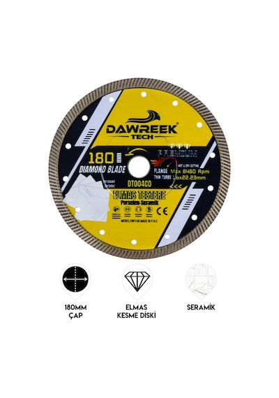 Dawreek Dt004cd 180mm Premium İnce Turbo Pro Elmas Testere Porselen-seramik