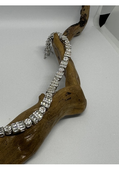 Zirkon Taşlı Rodyum Kaplamalı İthal Bileklik