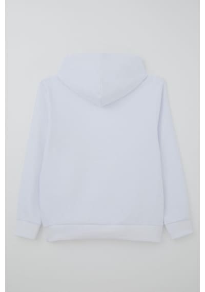 Breeze Erkek Çocuk Sweatshirt A Harfi Yazı Nakış Armalı 9-14 Yaş, Beyaz Beyaz