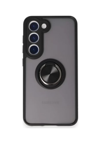 Newface Samsung Galaxy M15 Kılıf Montreal Yüzüklü Silikon Kapak - Siyah