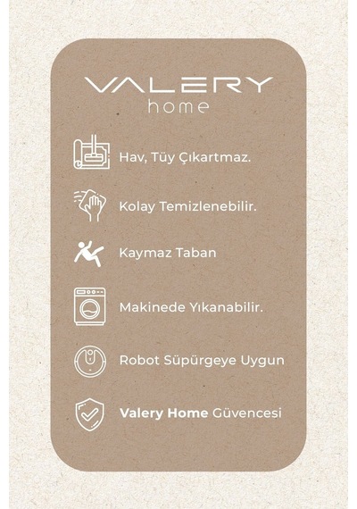 Vl Comfort Peluş Halı Gri Overloklu Beyaz