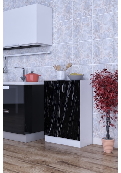 Rafineri Mokas Çok Amaçlı Dolap 2 Raflı Kapaklı Mutfak Balkon Banyo Beyaz Siyah Rafineri Mokas Çok Amaçlı Dolap 2 Raflı Kapaklı Mutfak Balkon Banyo Beyaz Siyah