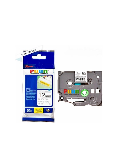 Puun Brother P-Touch TZE-S231 12MM x 8m Güçlü Yapışkanlı Beyaz Üz