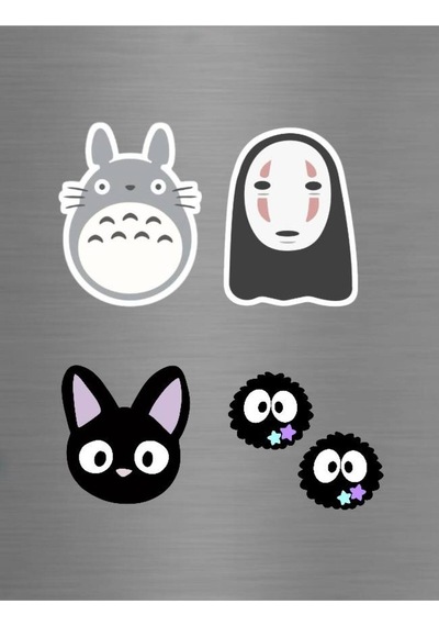 Totoro No Face Jiji Kömür Cini Ghibli Anime Figürlü Süs Buzdolabı Magneti