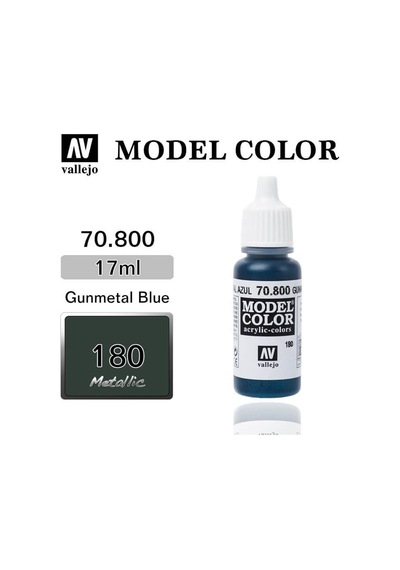 Vallejo 70800 18 Ml. 180 Gunmetal Blue, Model Color Serisi Model Boyası-31465