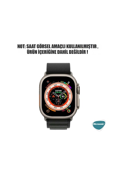 Microsonic Apple Uyumlu Watch Ultra Kordon Alpine Loop Siyah