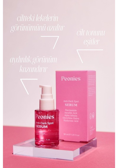 Peonies Dark Spot Serum Leke Karşıtı Aydınlatıcı Serum C Vit Arbutin Niasinamid Tüm Ciltler