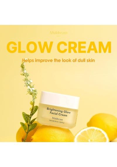 Brightening Glow Facial Cream Aha Ve C Vitamin Canlandırıcı Aydınlatıcı Nemlendirici Krem Kore 50ml