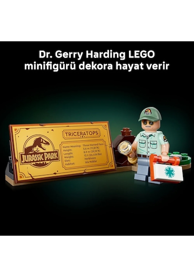 LEGO® Jurassic World Dinozor Fosilleri: Triceratops 77985 - Yetişkinler için Minifigür İçeren Model Yapım Seti (1154 Parça)