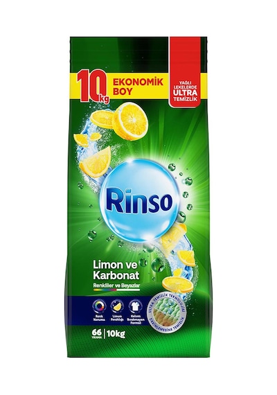 Rinso Toz Çamaşır Deterjanı Limon Ve Karbonat Renkliler Ve Beyazlar İçin 10 Kg X1