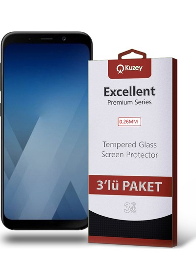 Samsung Galaxy A5 2018 ile Uyumlu Kırılmaz Cam Ekran Koruyucu Ekonomik 3'lü Paket