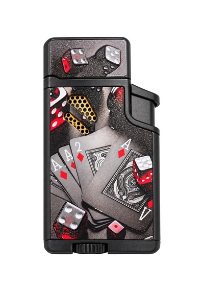 Hunter Çift Torch Pürmüz Ace & Zar Design Siyah Metal Puro Çakmağı Ack042