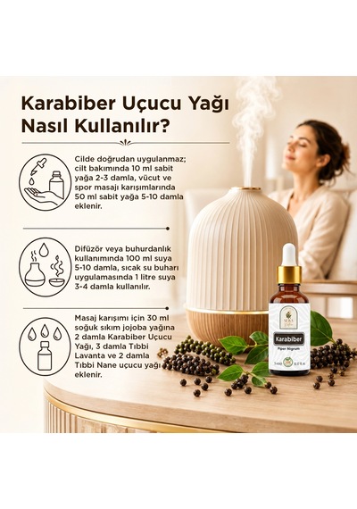 Karabiber Uçucu Yağı 5 Ml %100 Saf Ve Doğal