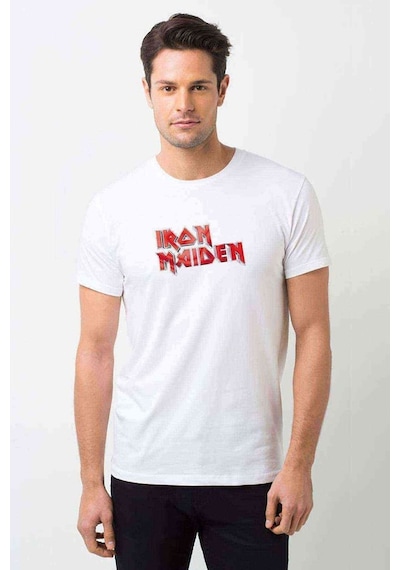 Iron Maiden Rock Am Ring Metal Baskılı Beyaz Erkek Tshirt