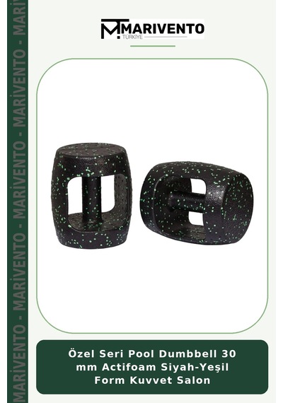 Özel Seri Pool Dumbbell 30 Mm Actifoam Siyah-yeşil Form Kuvvet Salon Siyah - Yeşil