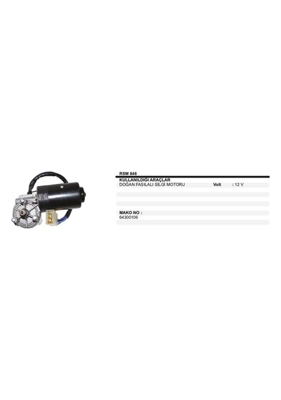 Silecek Motoru 12v Fıat Doğan Fasılalı Mako 64300106 131 Dkş Somunlu 1 Ad
