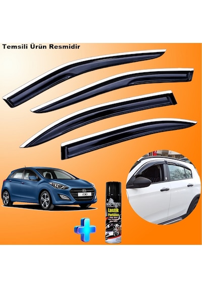 Hyundai İ30 Mügen Cam Rüzgarlığı Abs Nikelaj Krom Cam Rüzgarlığı 2012-2017 + Ebrayn Lastik Parlatıcı
