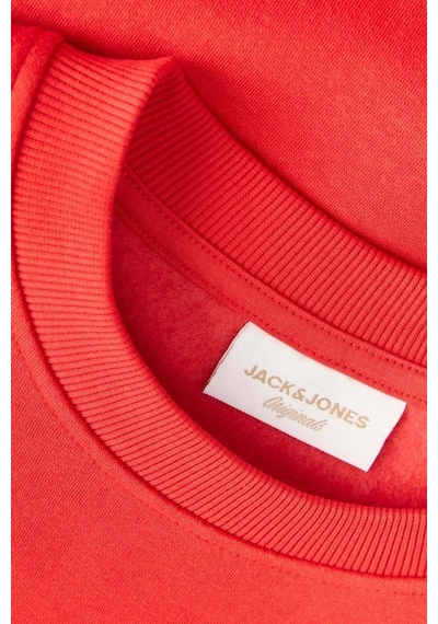 Jack & Jones 12290659 Jorlogo Sweat Fıery Red Erkek Sweatshirt Kırmızı