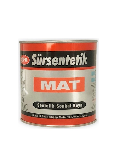Gen Sür Sentetik Mat Yağlı Boya - 1 Kg Mat Siyah