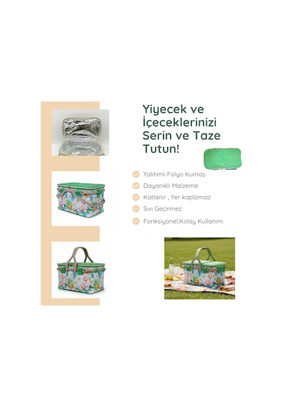 25 Lt Piknik Sepeti 1072 Picnic Bag -326 Karışık/Çok Renkli