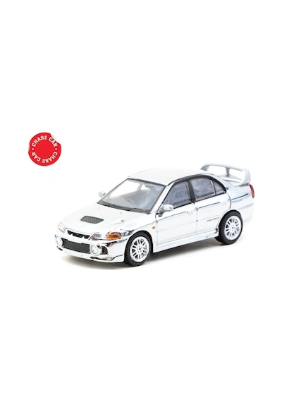 Eco Lounge 1/64 Mitsubishi Lancer Gsr Lution Iv Silver With Tarmac Cards