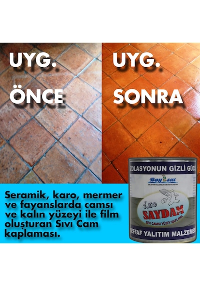 Boysat Sıvı Cam İzo Saydam Glass Seramik Karo Mermer Şeffaf Yalıtım 2 Kg