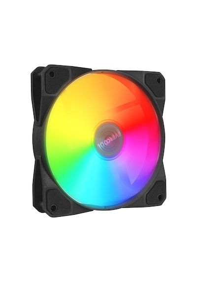 Evercool F12 38cfm 1200rpm 12cm Rainbow 3p+4p Molex Soketli Siyah Kasa Fanı
