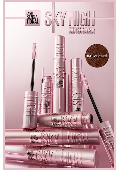 Maybelline New York Lash Sensational Sky High Maskara Brown + Lasting Drama Liner Göz Kalemi Brown Sugar