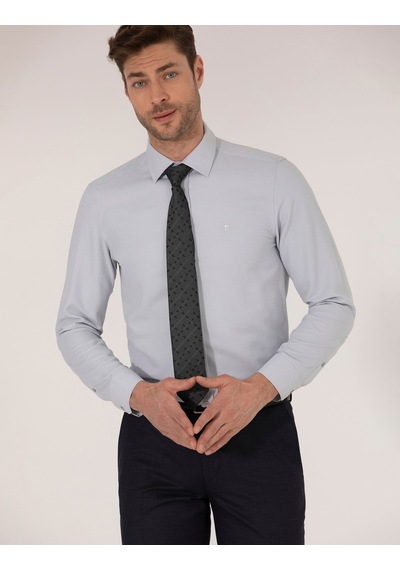 Pierre Cardin Gri Slim Fit Oxford Gömlek