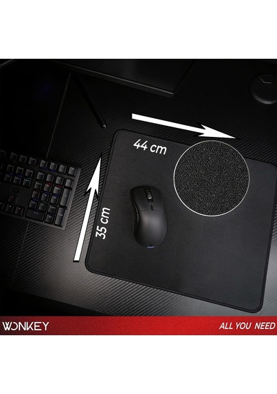 Pro - Dikişli Mouse Pad Gaming, Oyuncu Gamer Mousepad, Kaymaz Kauçuk Tabanlı, Pürüzsüz Kumaş Yüzey, Oyun Tipi Mo