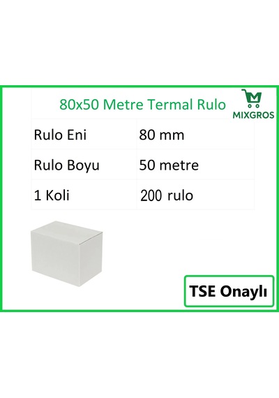 80x50 Metre Termal Yazarkasa Ve Adisyon Rulosu 200 Adet