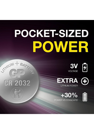 Batteries Cr2032, 5'li Kart, Lityum Düğme Pil, 3 Volt